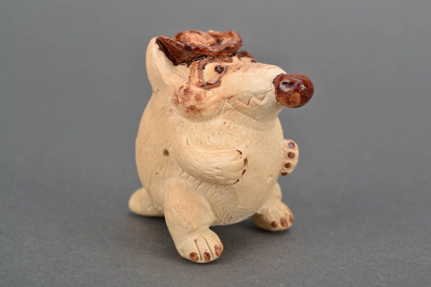 Глиняная игрушка-свистулька расписанная  фото 1