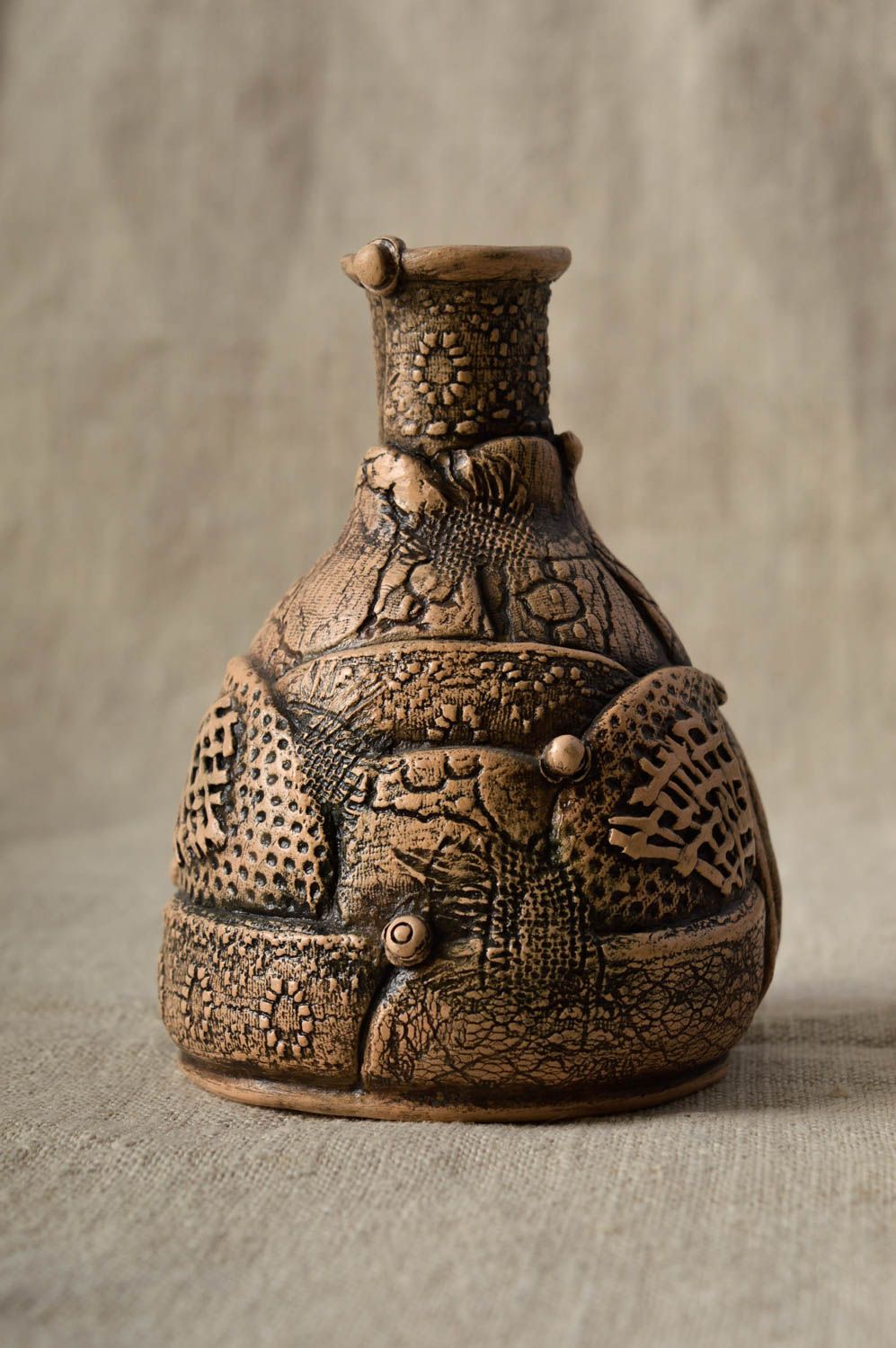 Handmade pyramid shape decorative 4-inch wine or vodka carafe vase 0,35 lb 15 oz photo 1