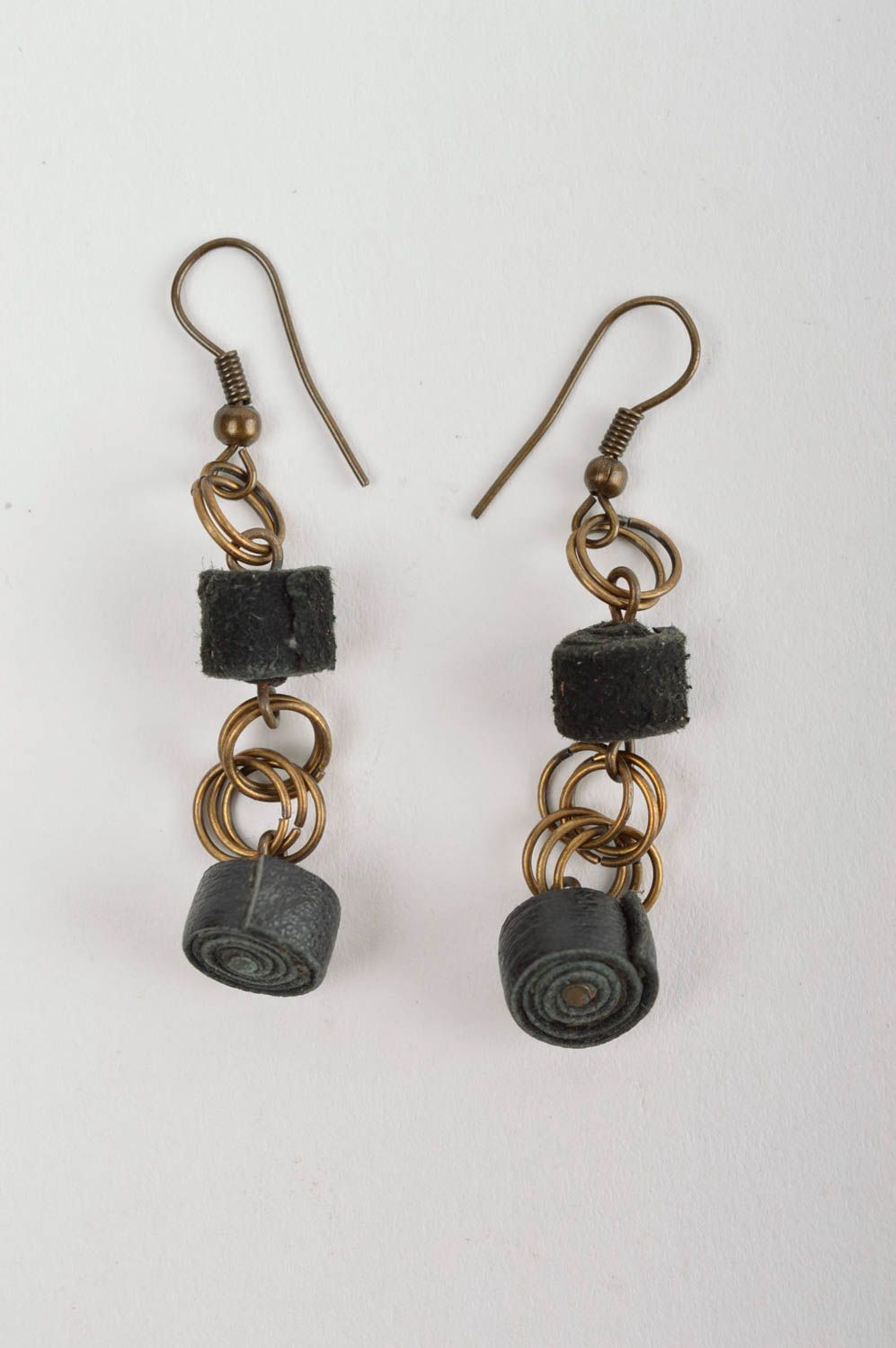 Handmade designer dangling earrings unusual earrings with charms beaded jewelry photo 3