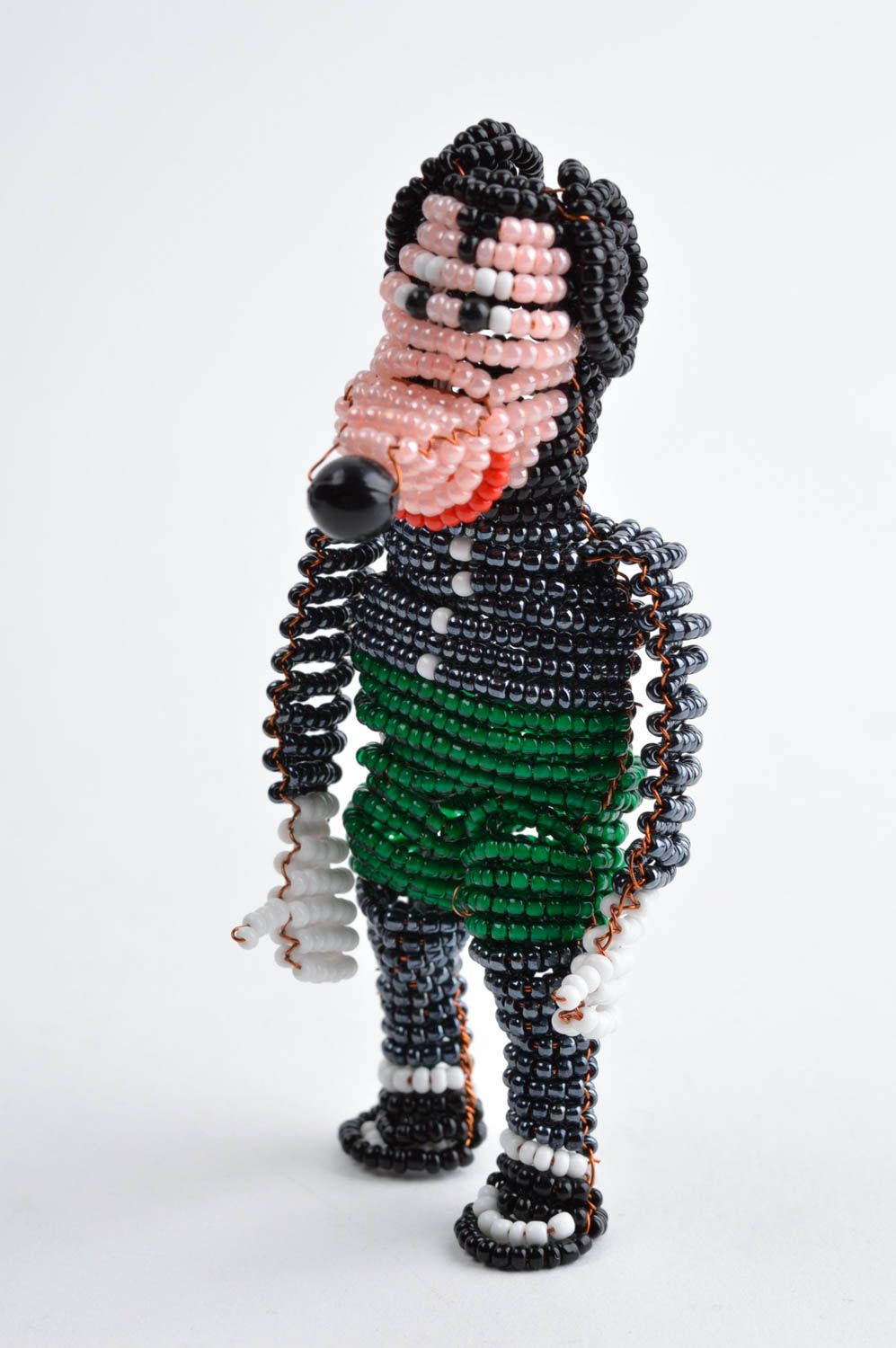 Figurine chien Objet design fait main Déco intérieur perles de rocailles photo 2
