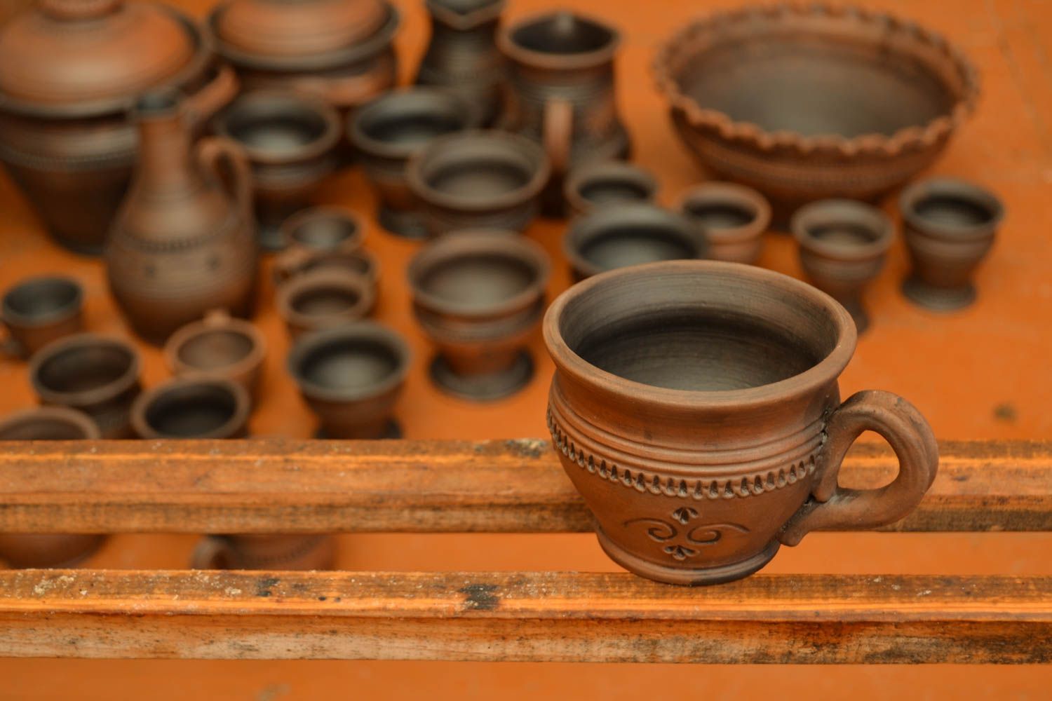 Tasse à thé en céramique aux motifs originaux vaisselle faite main écologique photo 6