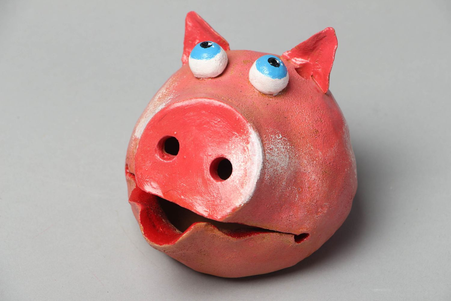 Figurine céramique artisanale Tête de cochon  photo 1