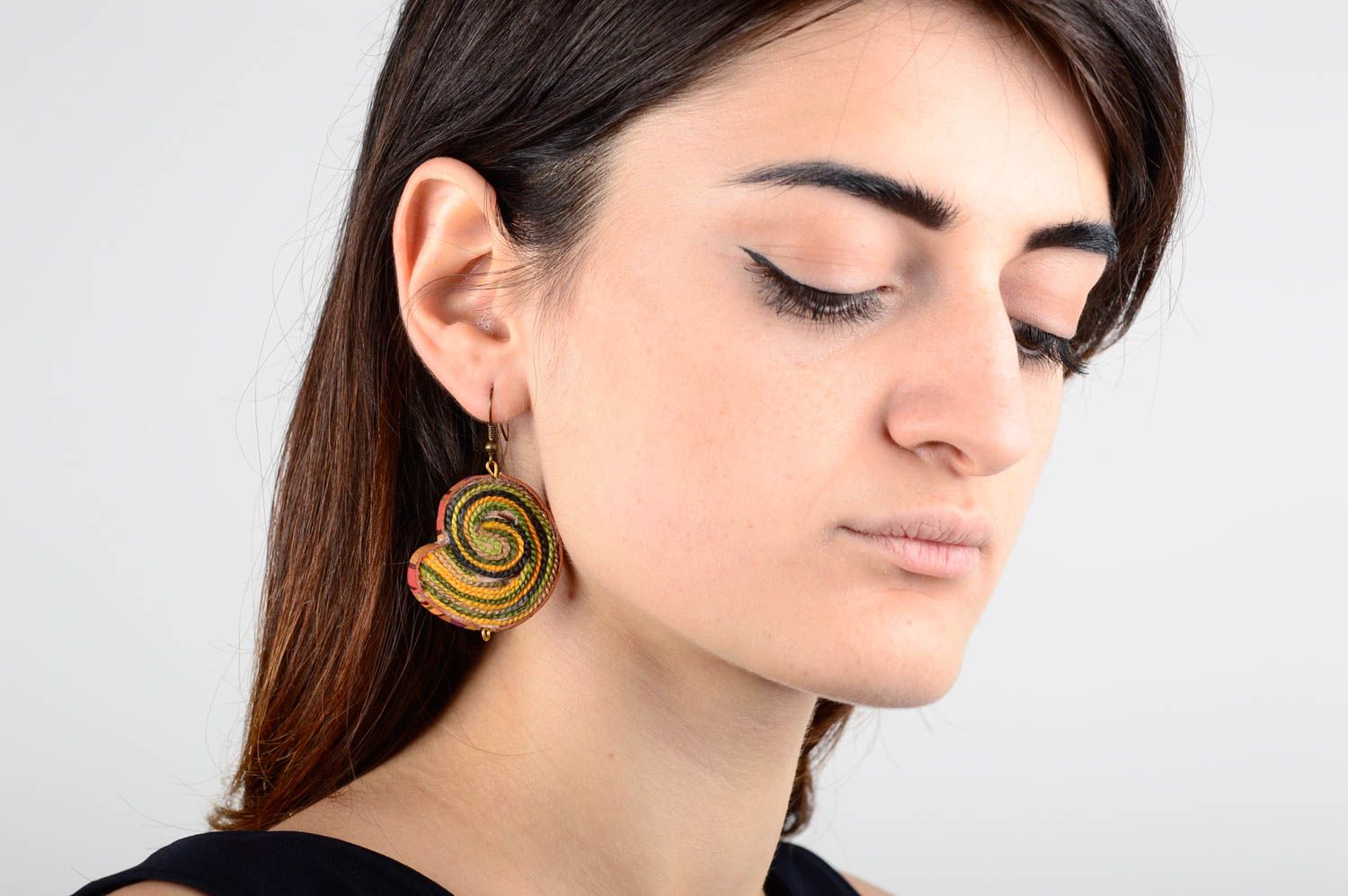 Boucles d'oreilles céramique Bijou fait main design Accessoire femme cadeau photo 5