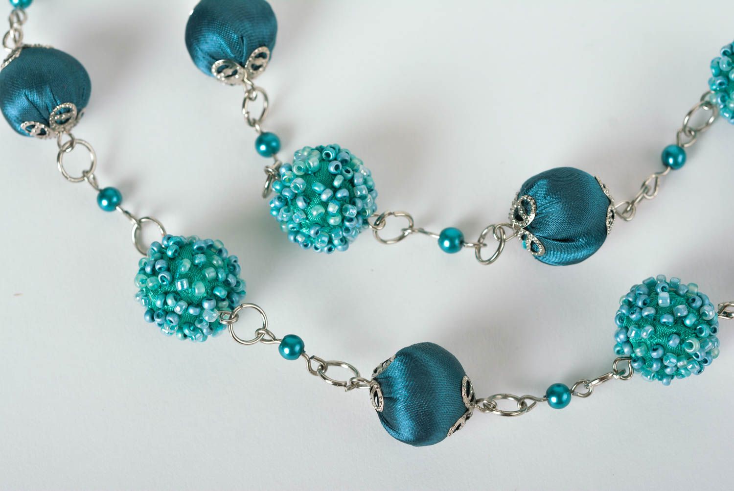 Blaue schöne handgemachte Damen Halskette Halsschmuck für Damen Schmuck Collier foto 4