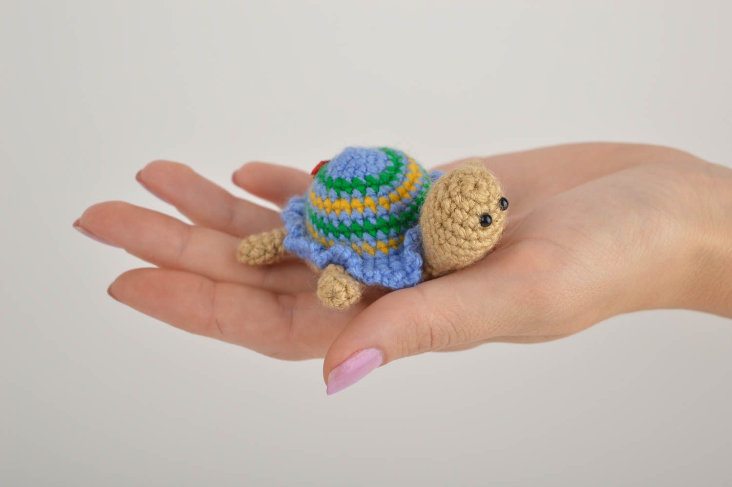 Peluche tortue miniature Jouet fait main fils acryliques Cadeau pour enfant photo 5
