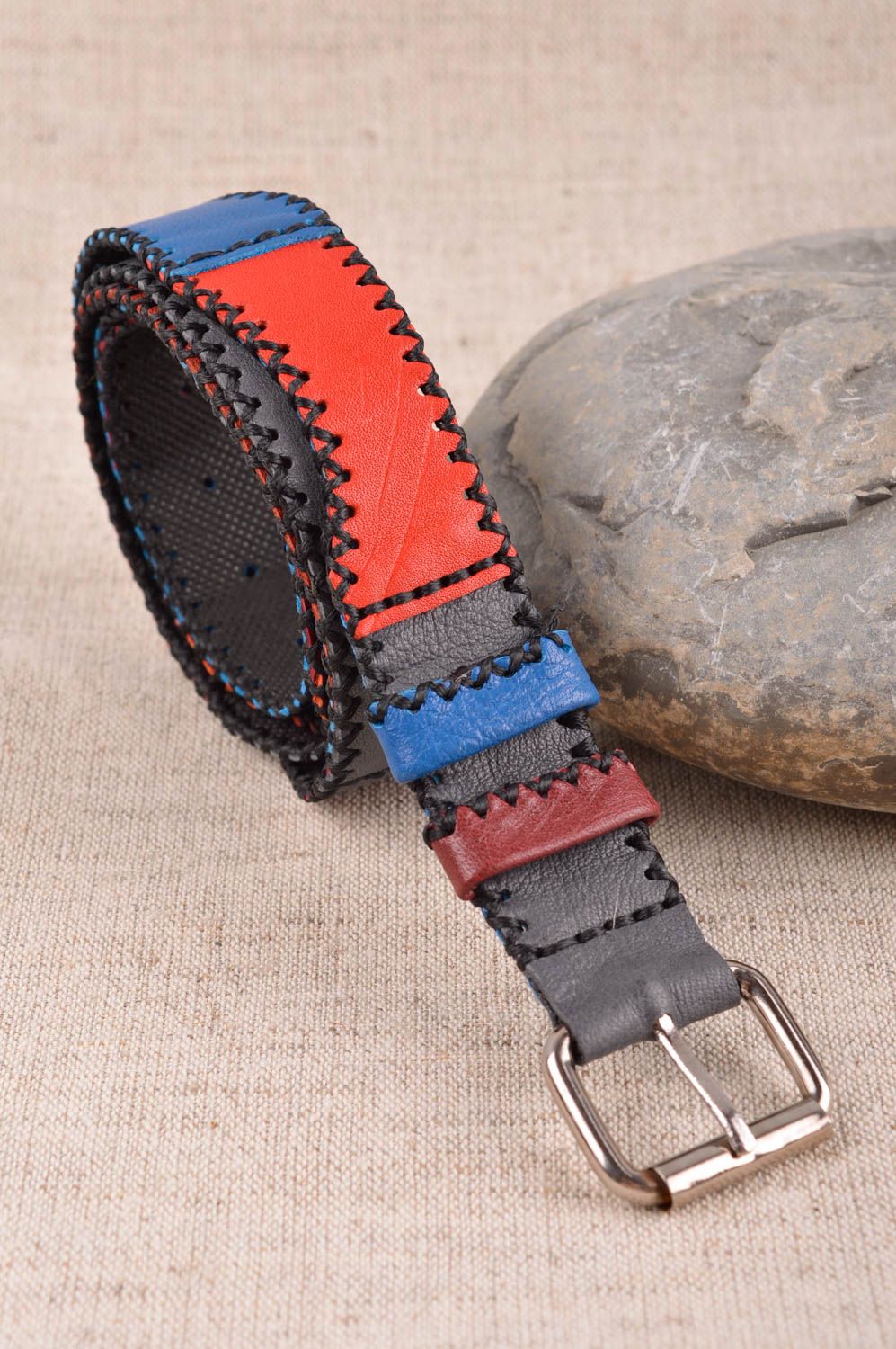 Colorful handmade leather belt fashion tips handmade accessories for girls photo 1