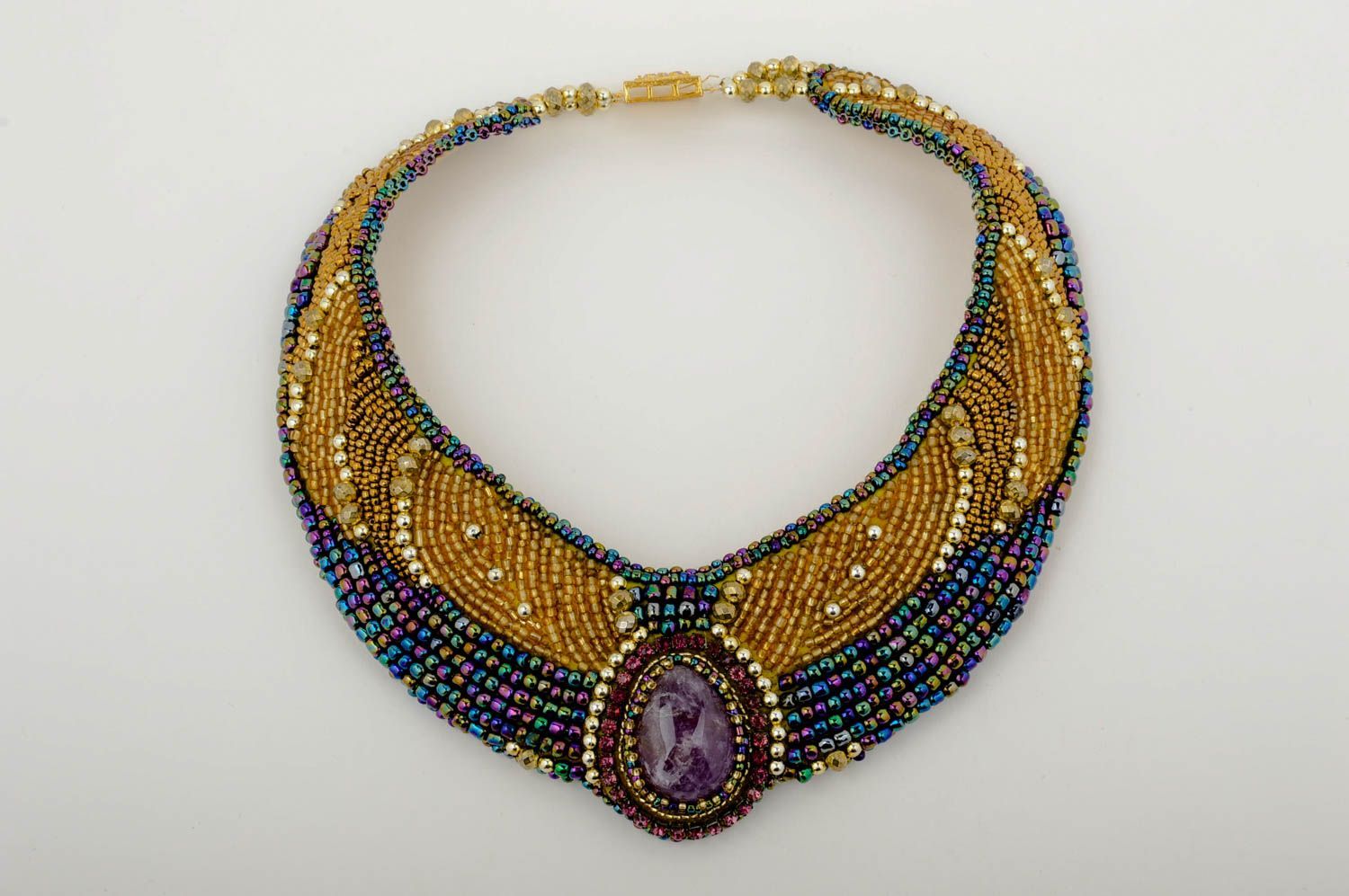 Handmade designer necklace unusual beaded necklace elegant cute jewelry photo 2