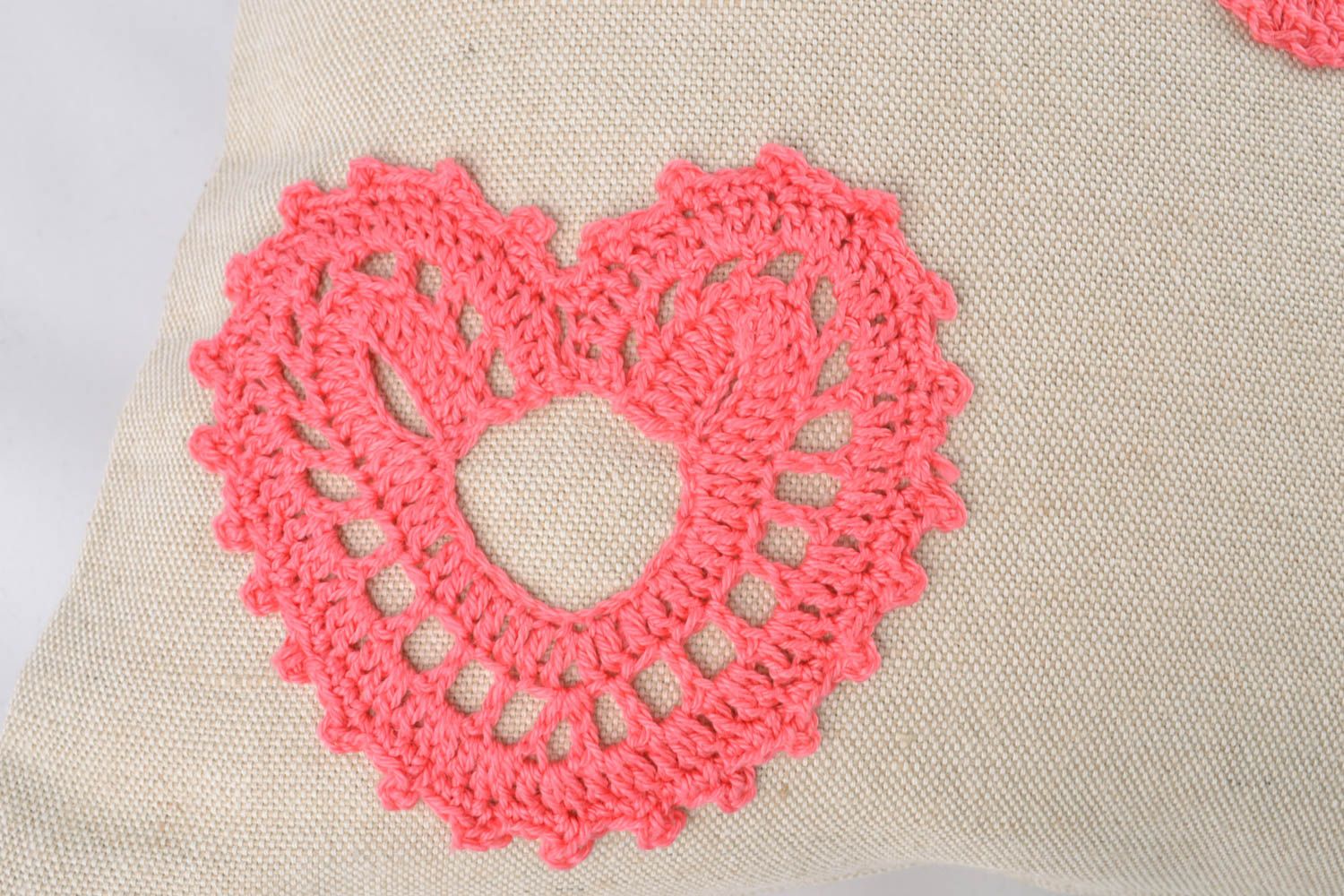 Decorative cushion with hearts photo 2