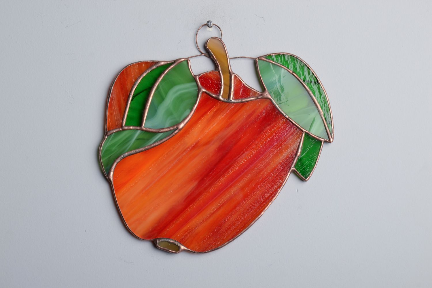 Stained glass interior pendant Red Apple photo 1