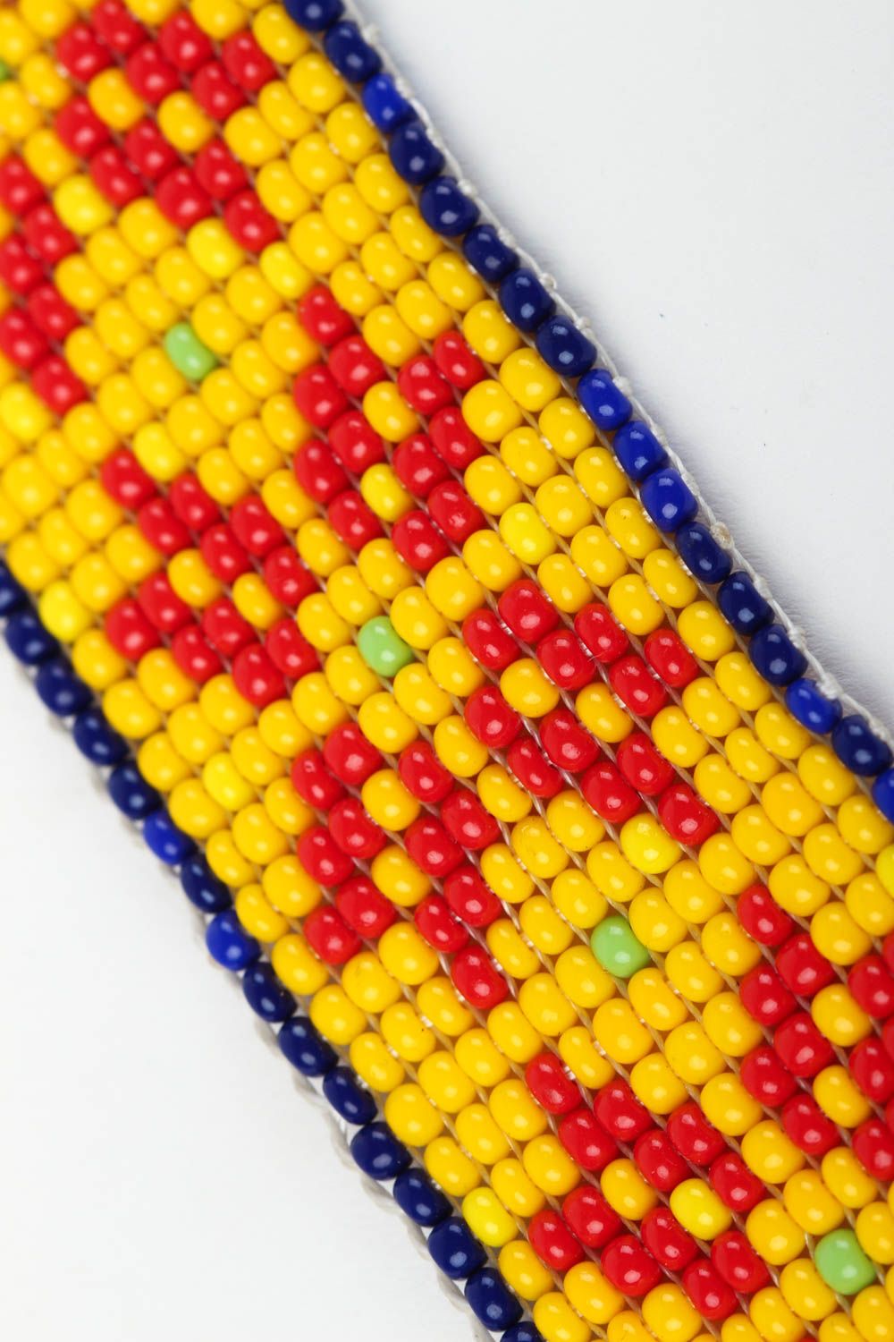 Bright yellow and red beads handmade line bracelet for young girls photo 2