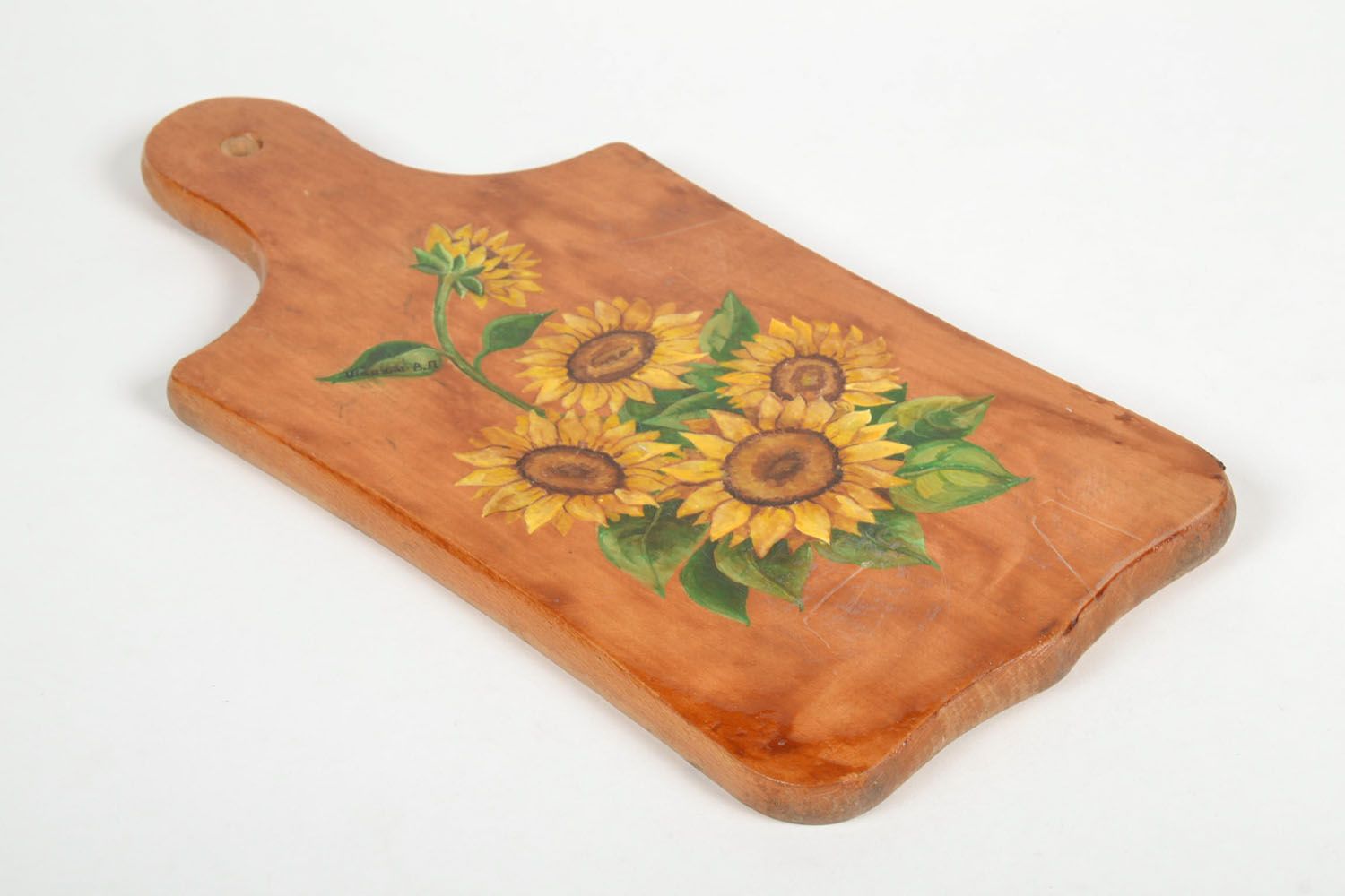 Wooden chopping board Sunflowers photo 2