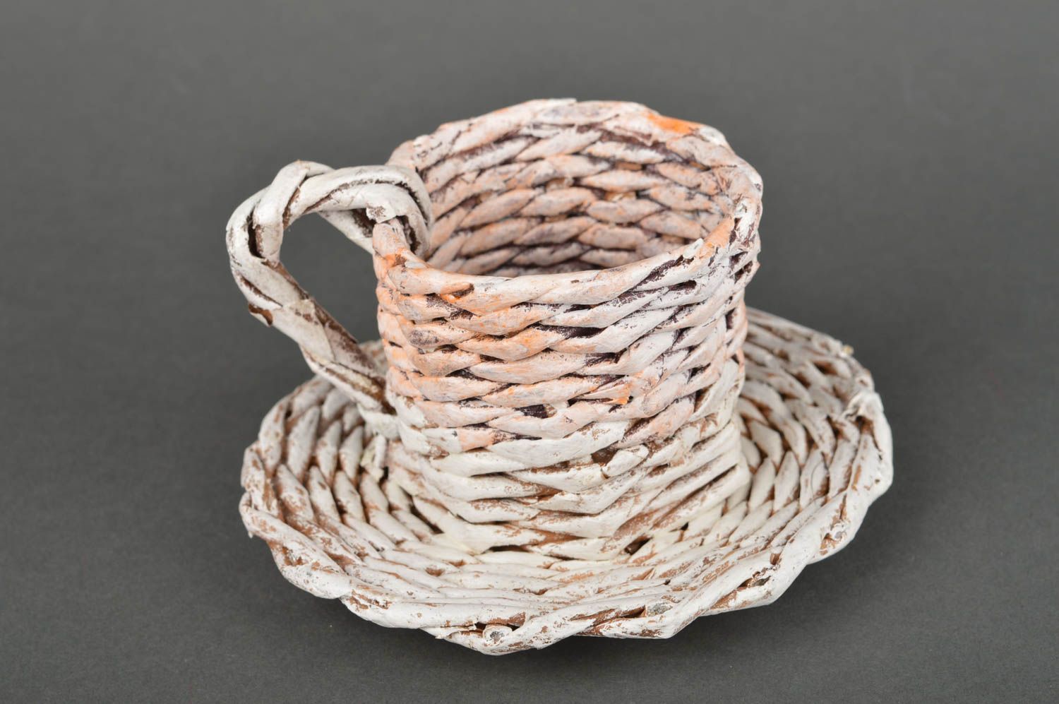 Handmade paper basket woven basket for decorative use only housewarming gifts photo 2