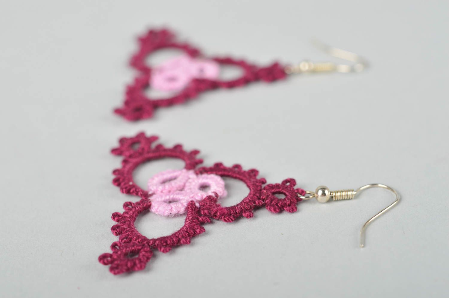 Stylish handmade woven earrings thread earrings fashion accessories for girls photo 3
