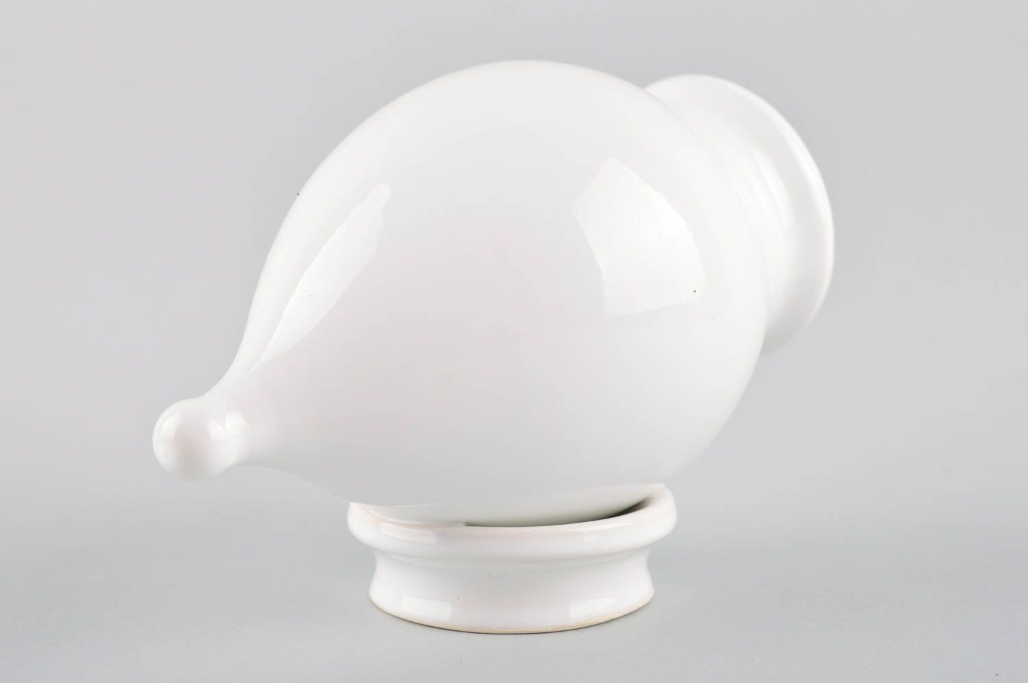 White handmade shelf decorative figurine in the shape of the pitcher 0,7 lb photo 5