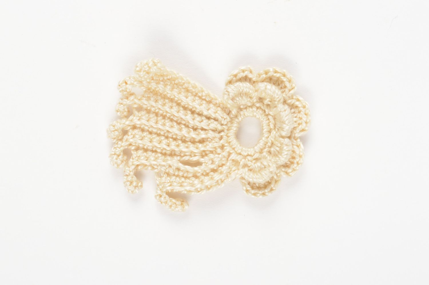 Handmade textile flower stylish jewelry fittings white tender brooch blank photo 4