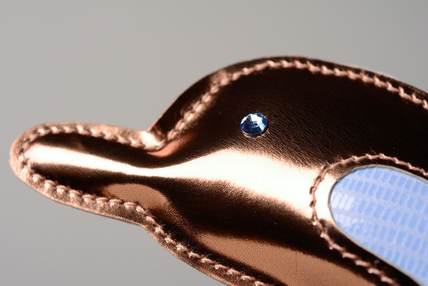 Beautiful designer handmade genuine leather keychain Dolphin photo 3