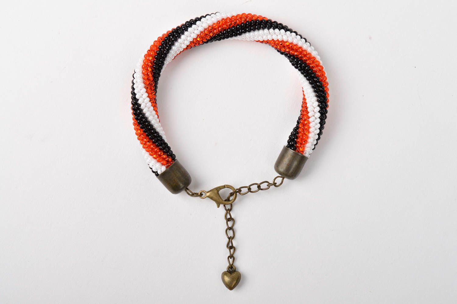 Bracelet tricolore Bijou fait main en perles de rocaille Cadeau femme original photo 5