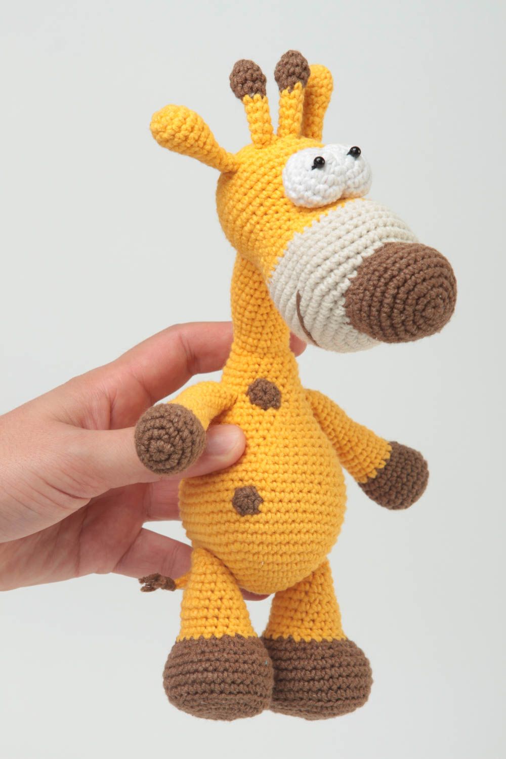 Handmade designer soft toy unusual crocheted giraffe toy nursery decor photo 5