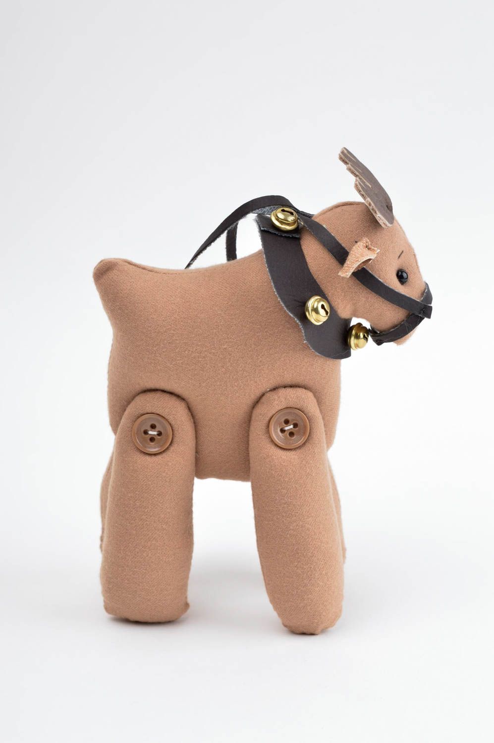 Juguete artesanal ciervo bonito marrón peluche original regalo para niños foto 2