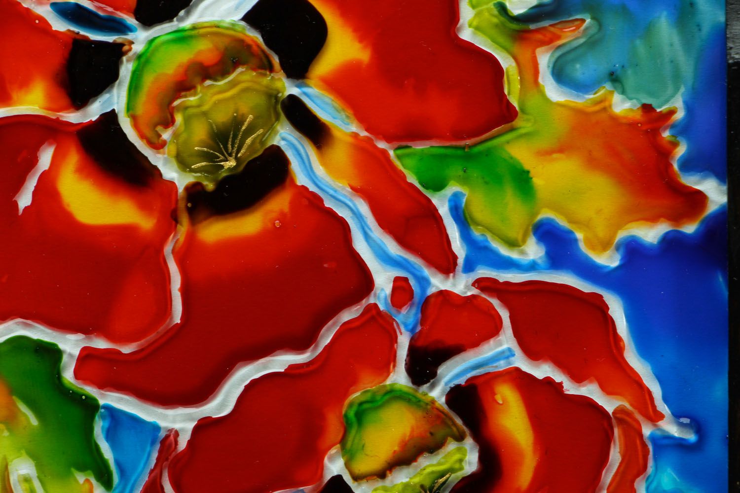 Glass painting Poppies photo 2
