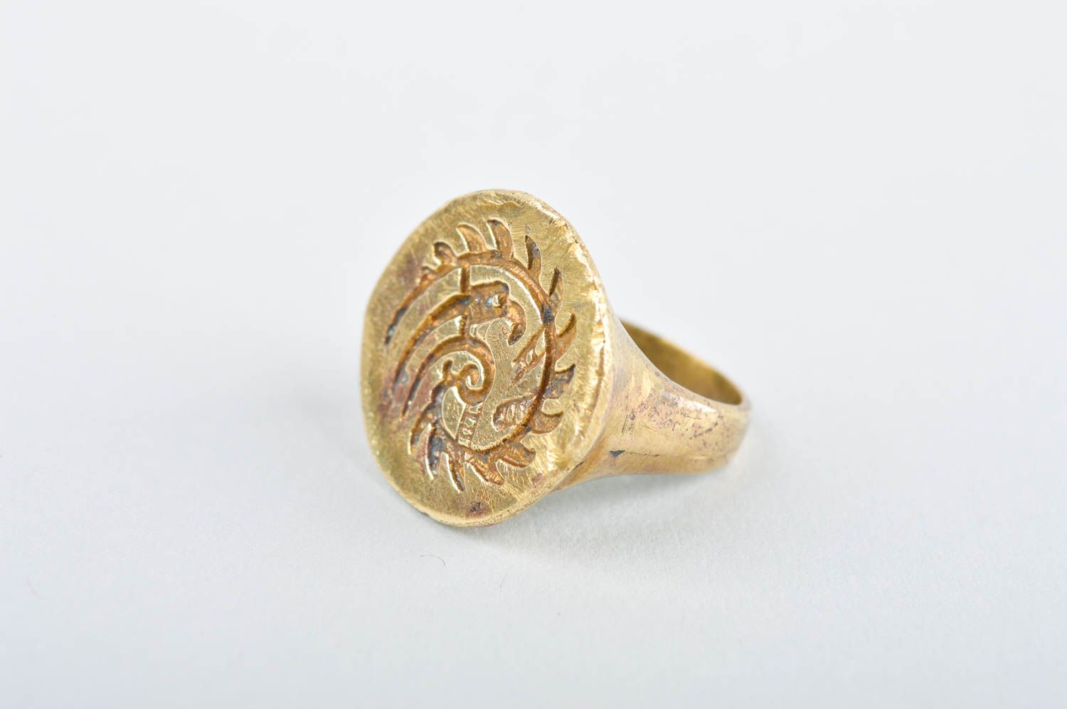 Кольцо ручной работы кольцо из латуни оригинальное металлическое украшение фото 2