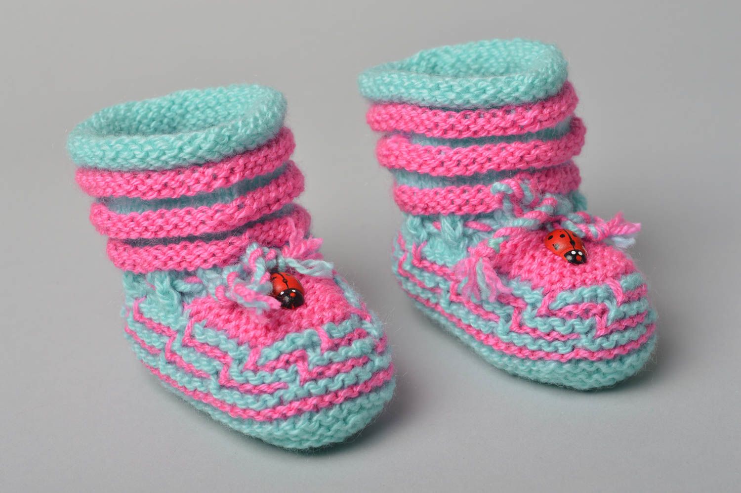 Patucos de bebé hechos a mano estilosos calzado infantil regalo original bonito foto 2