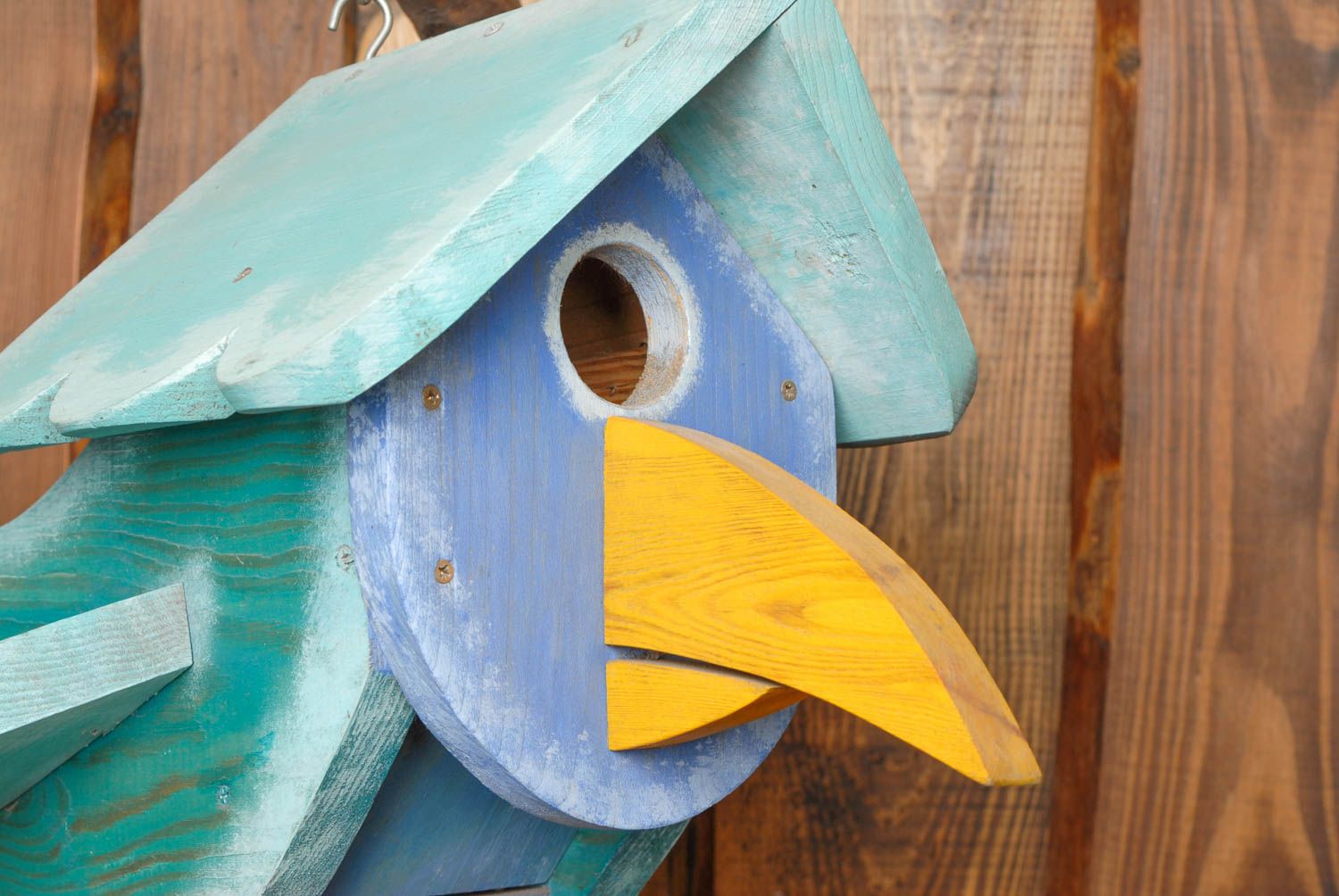 nichoir pour oiseaux artisanal bois recyclés