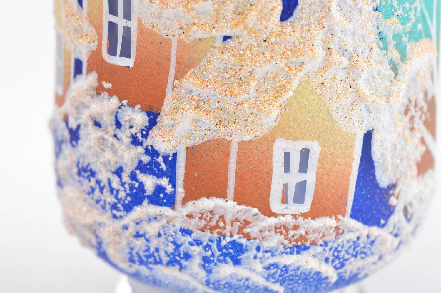 Bougie fait main aromatique Bougie en verre paraffine paysage hiver Déco maison photo 5