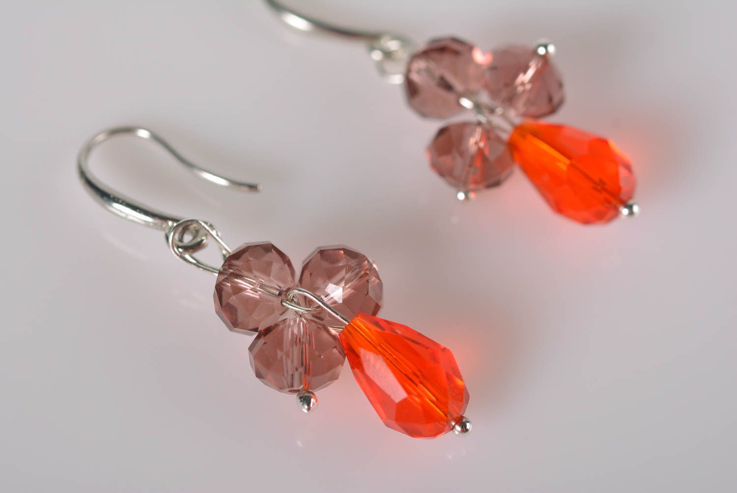 Handmade earrings glass jewelry dangling earrings fashion accessories gift ideas photo 3