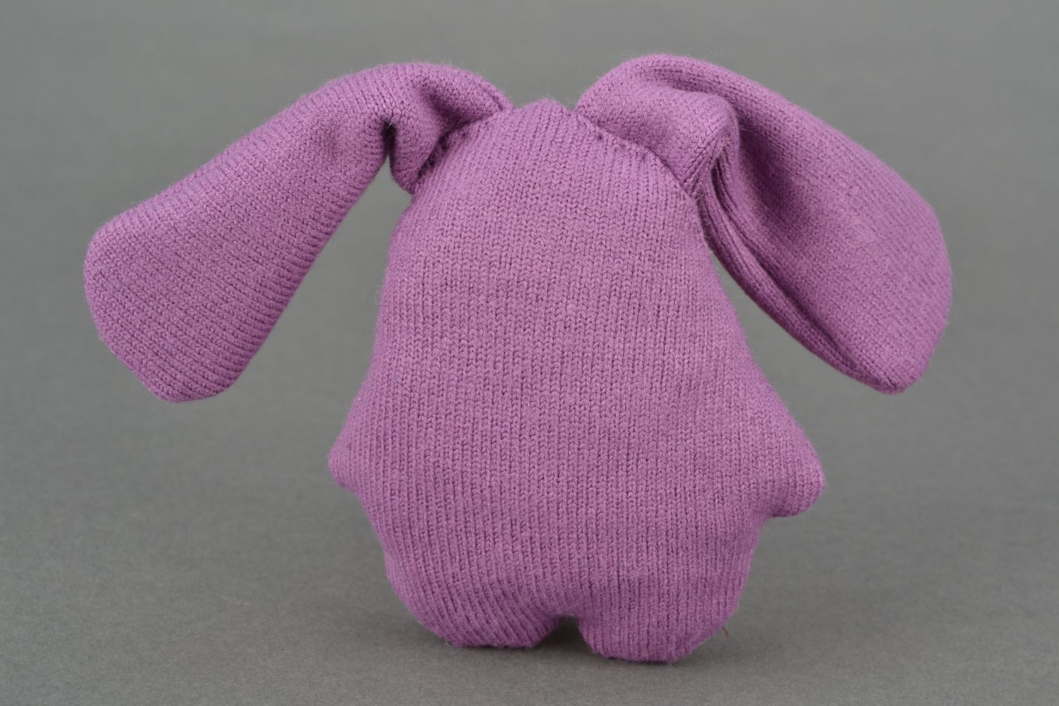 Мягкая игрушка зайчик из хлопка фиолетовая фото 5
