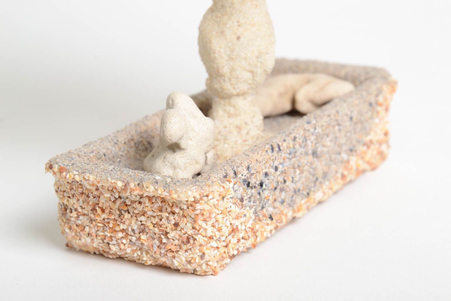 Deko Baum handgemacht Deko Element aus Steinen und Muscheln Tischdekoration Idee foto 5