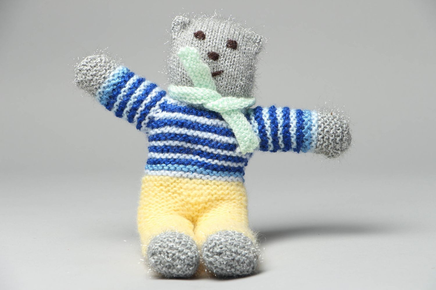 Handmade knitted toy Bear photo 1