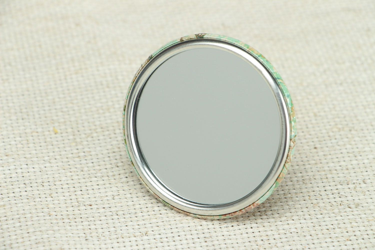Miroir de poche fait main accessoire original pour fille avec image Églantier photo 3