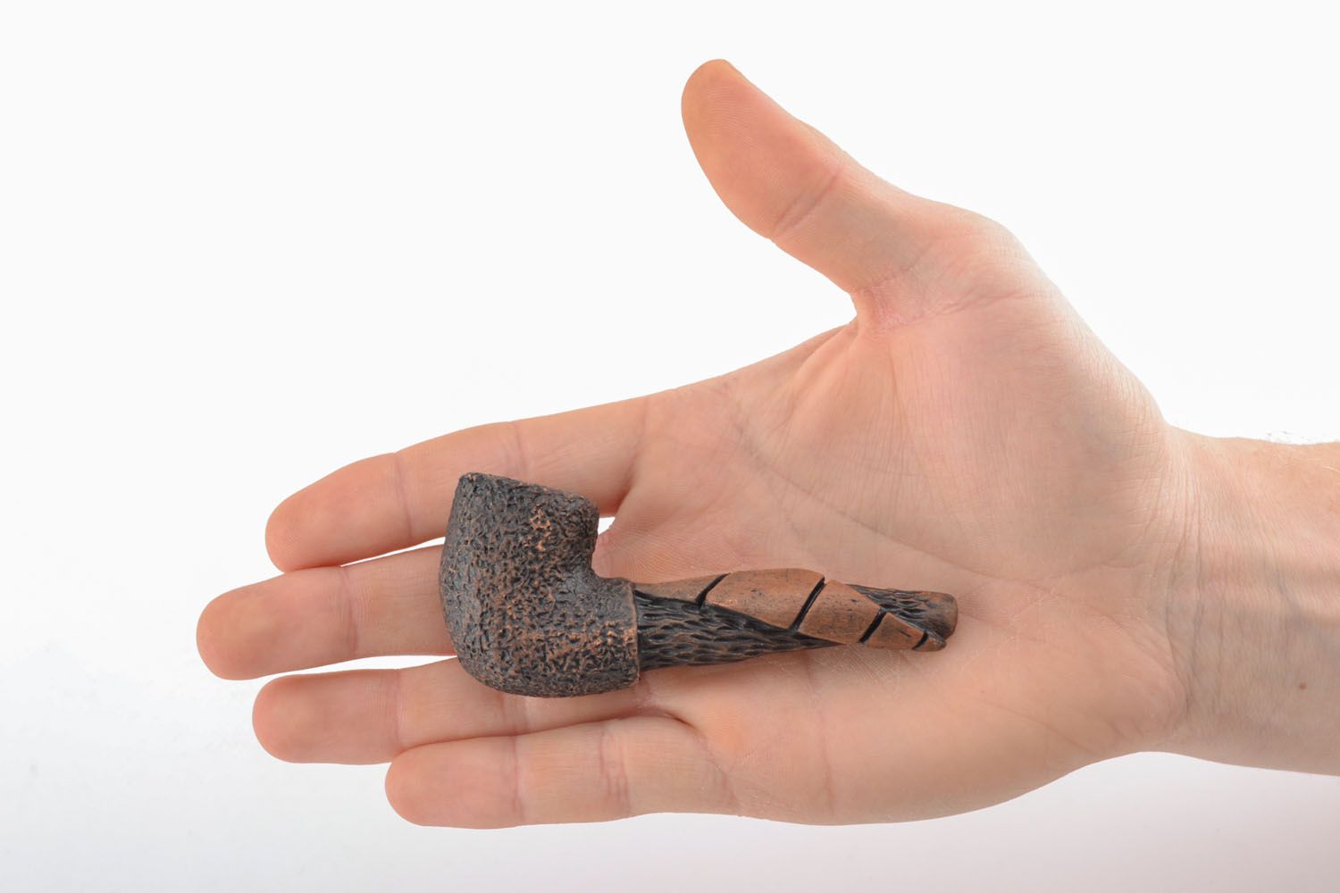 Pipa para tobaco hecha a mano de arcilla pipas de fumar regalos para hombres foto 4