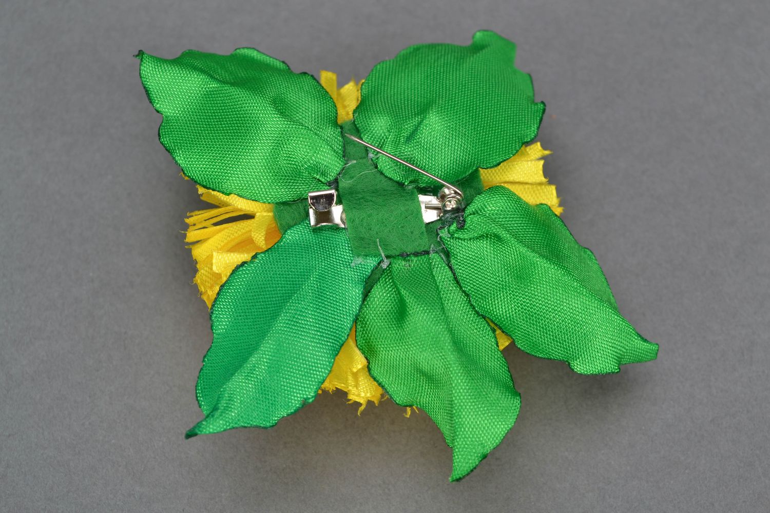 Satin brooch in the shape of dandelion photo 4
