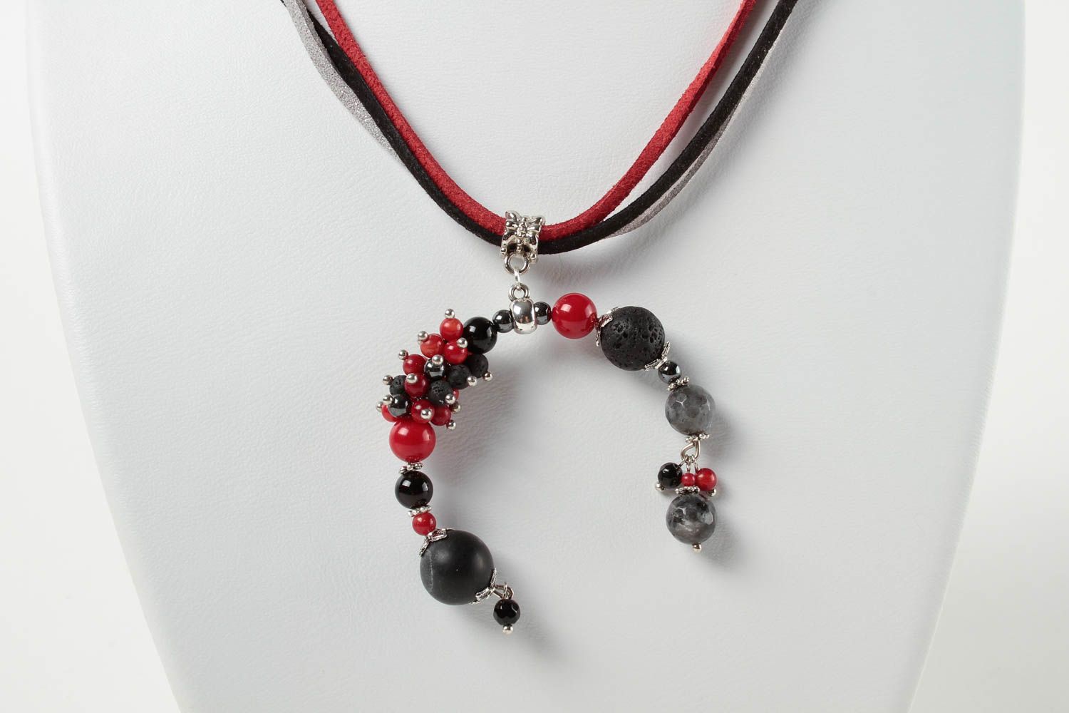 Handmade agate necklace hematite necklace jewelry with natural stones for women photo 2