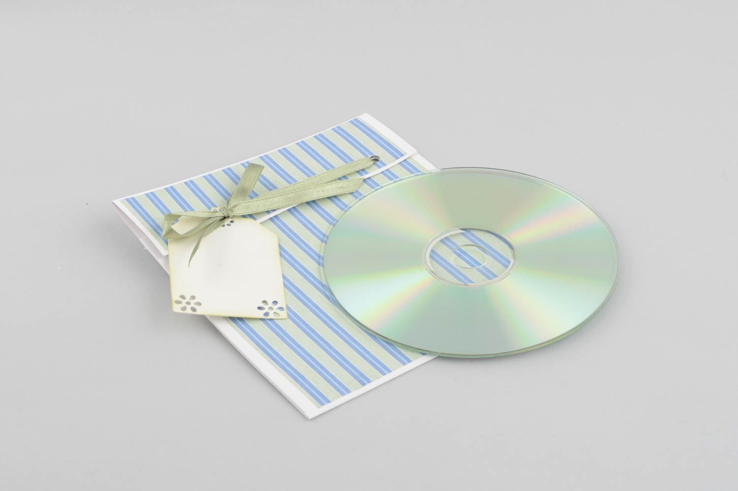 Handmade gestreifte CD Papierhülle kreatives Geschenk Design Verpackung  foto 2