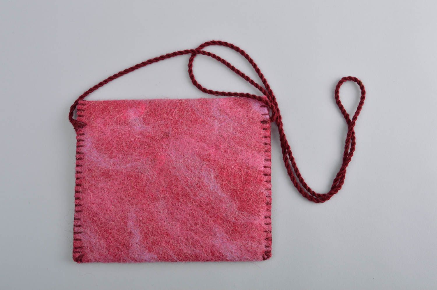Сумка ручной работы сумка из войлока через плечо розовая сумка валяние фото 4