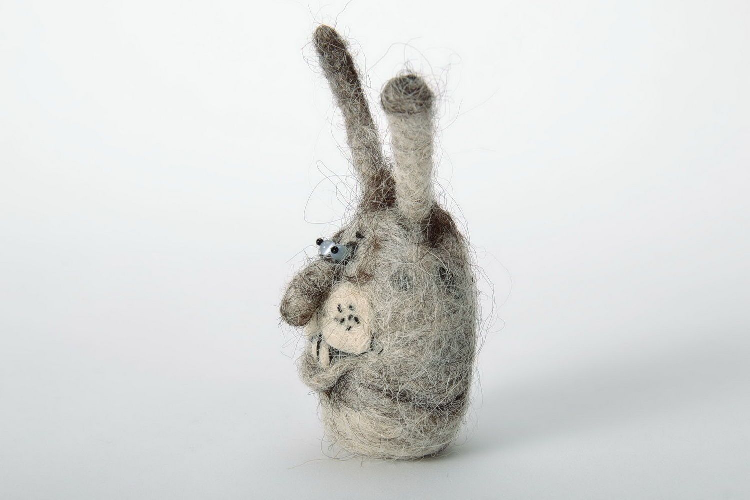 Woolen toy made using technique of felting Bunny photo 4