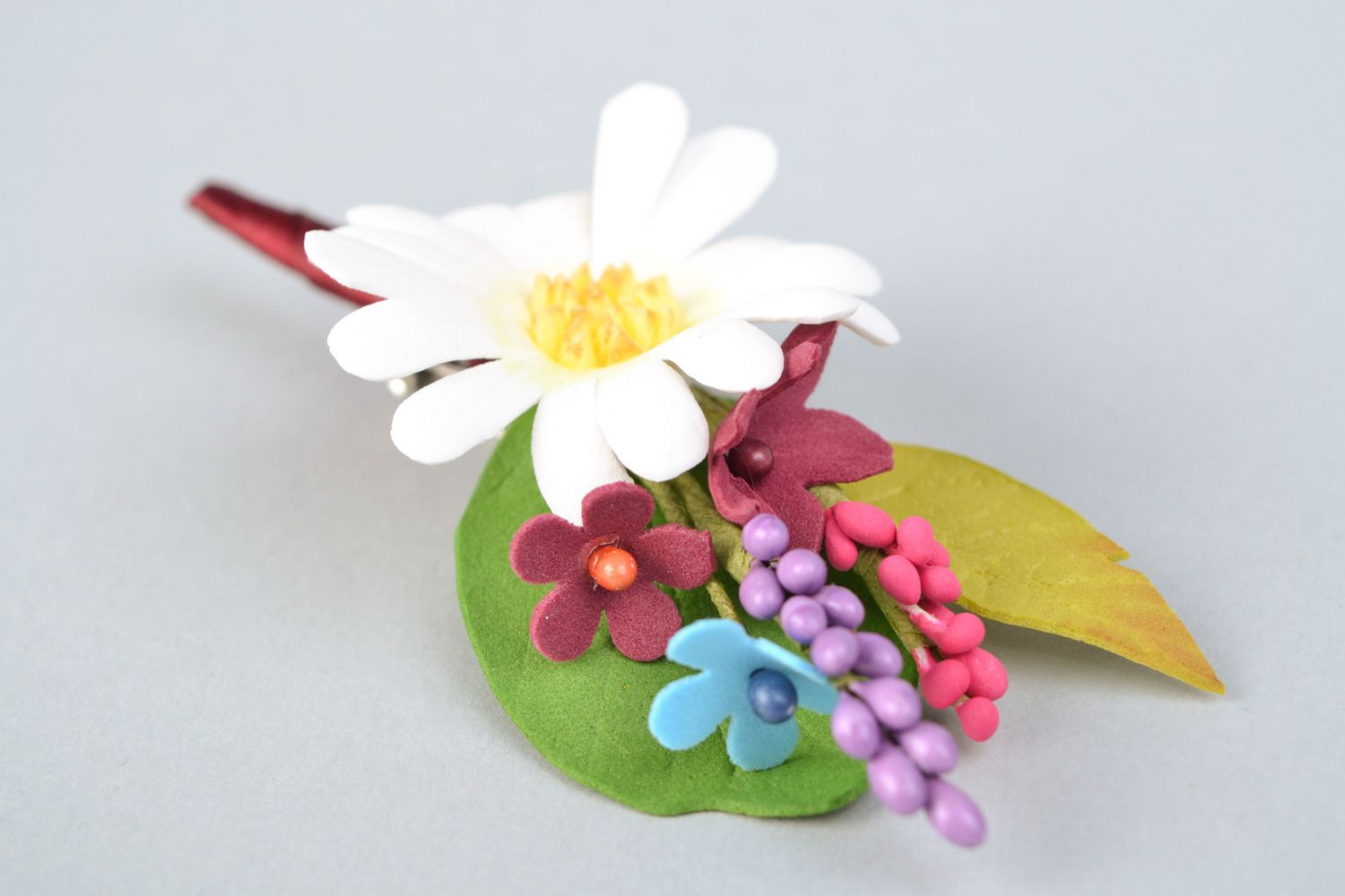 Бутоньерка для жениха из фоамирана Полевые цветы фото 4