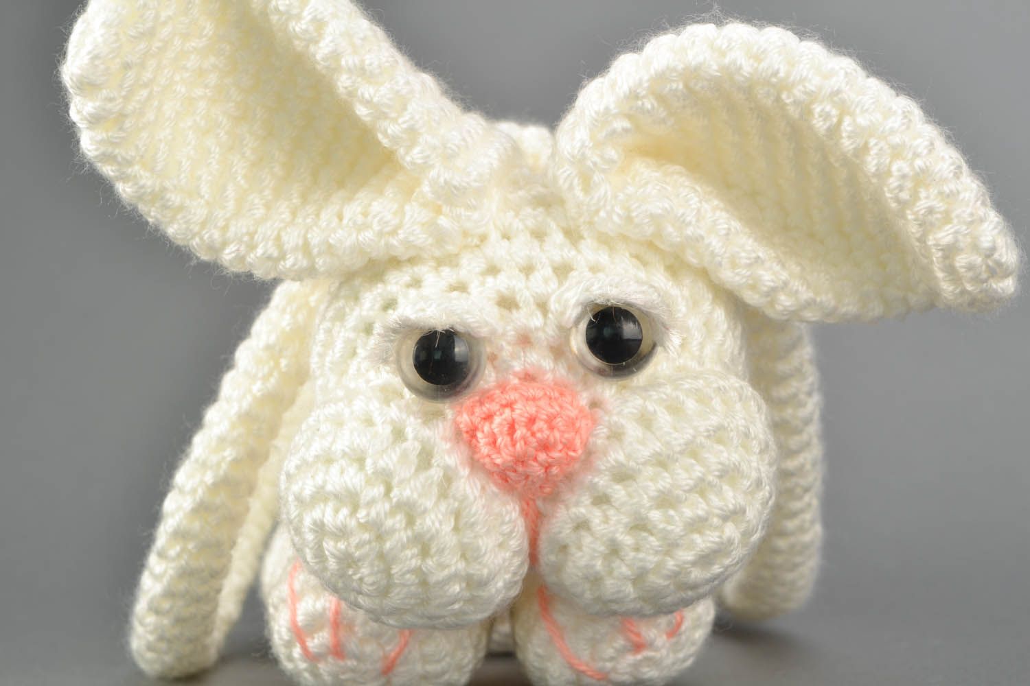 Bolsa coelho das crianças tricotada de fios de acrílico foto 5
