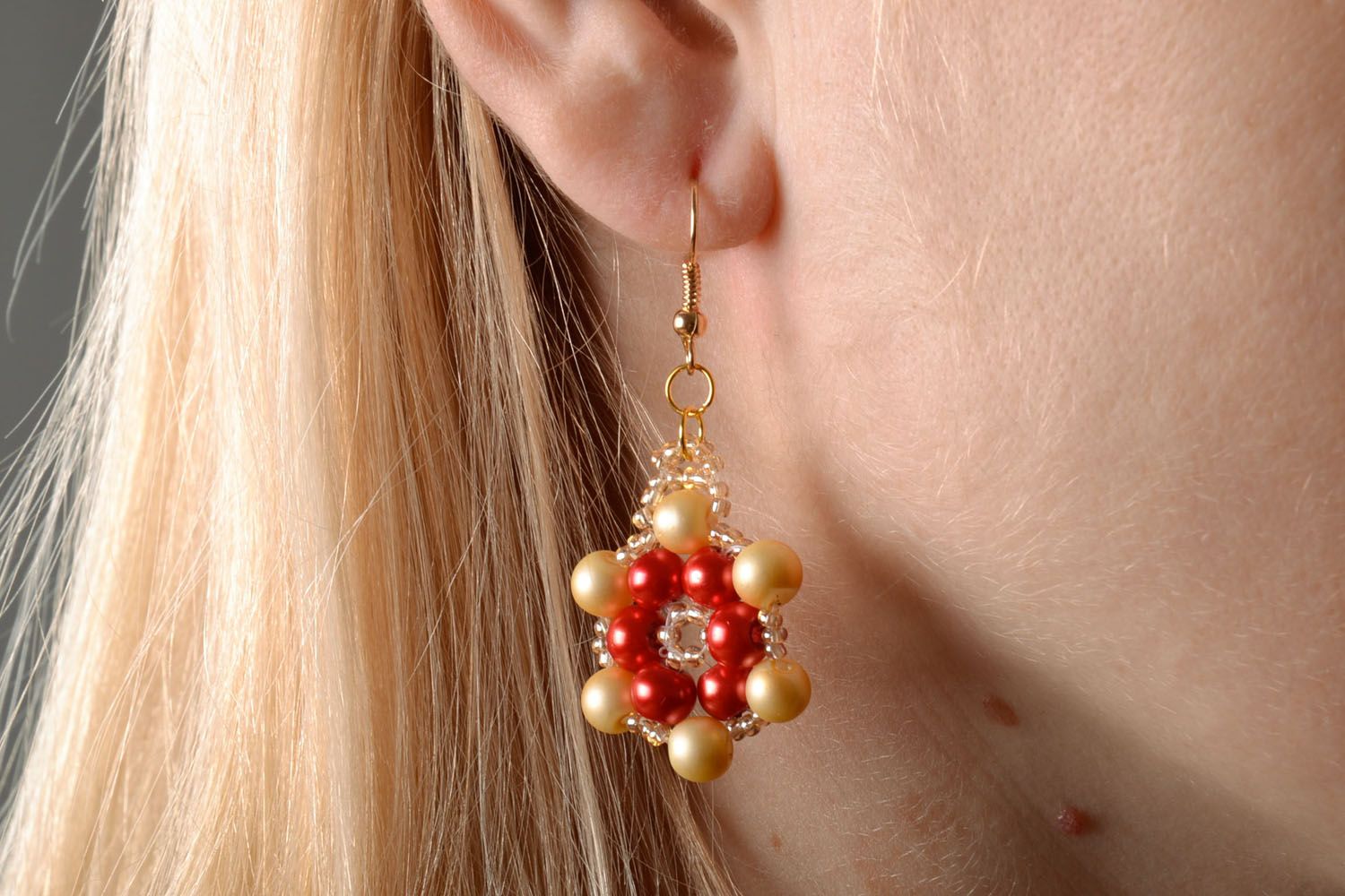 Unusual beaded earrings photo 5