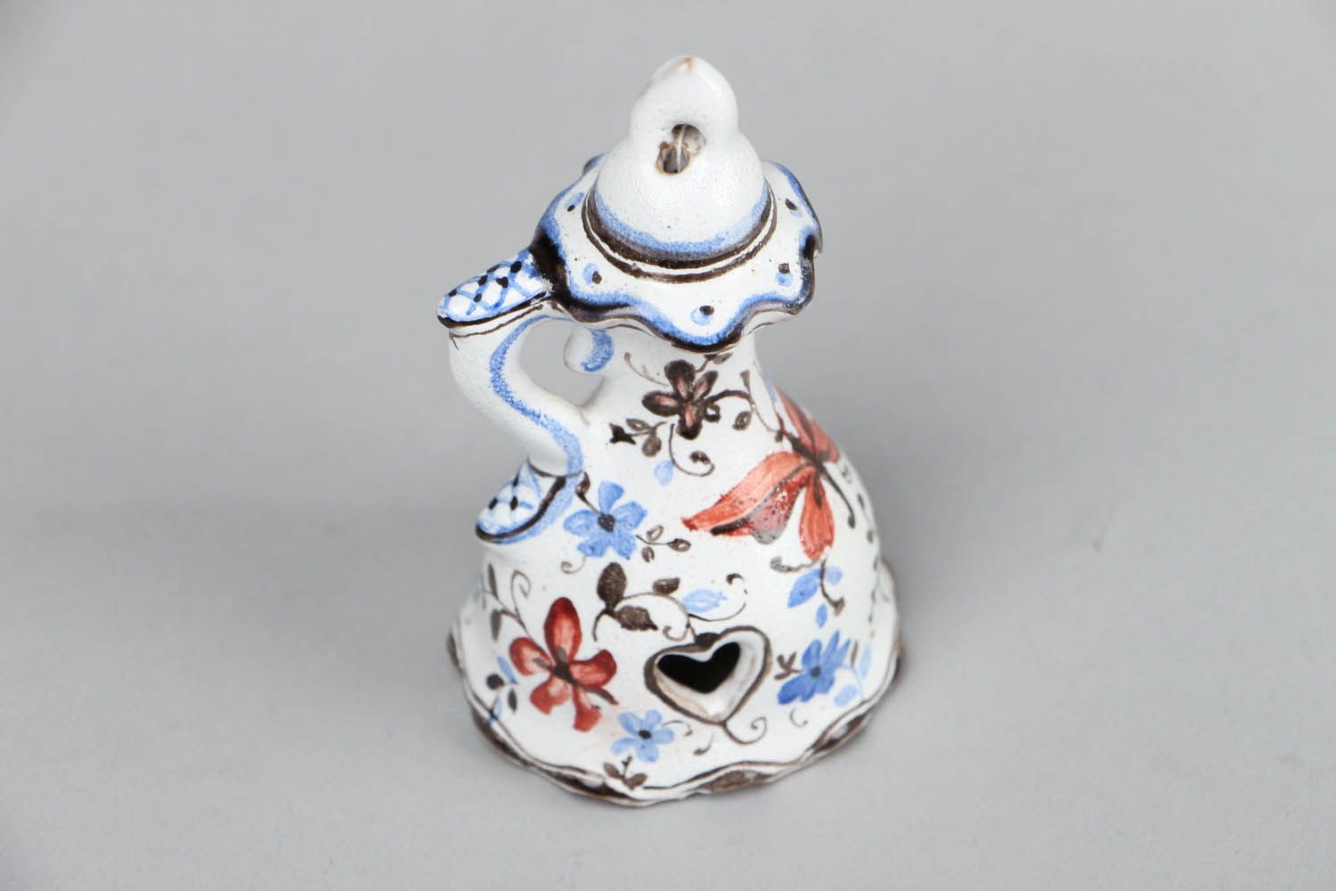 Dekoratives handgemachtes Glöckchen aus Keramik Teekanne foto 2