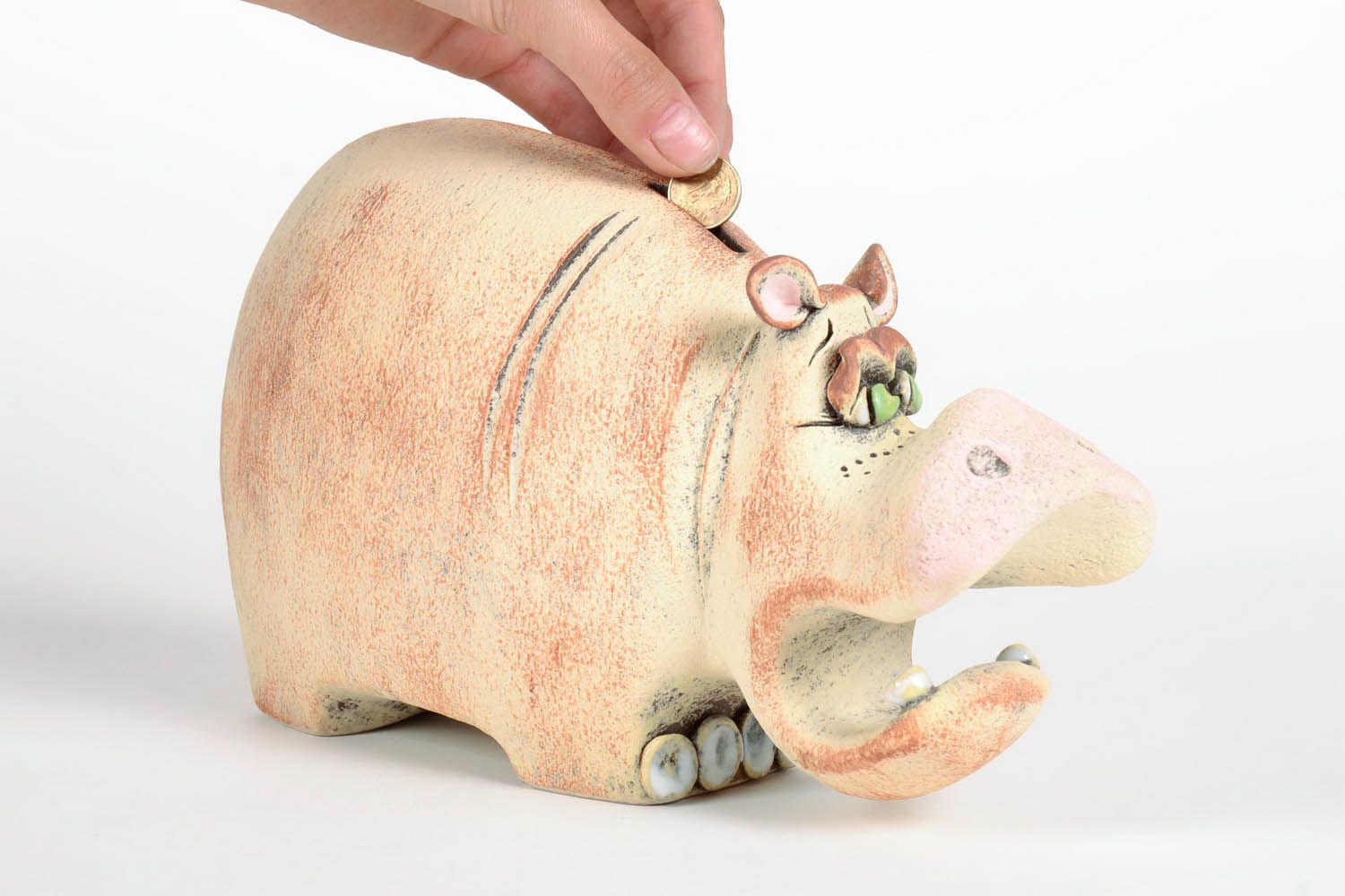 Tirelire céramique faite main Hippopotame Dora photo 4