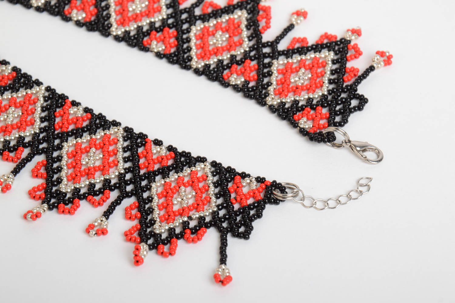 Handmade Collier Halskette Schmuck aus Rocailles Accessoire für Frauen originell foto 4
