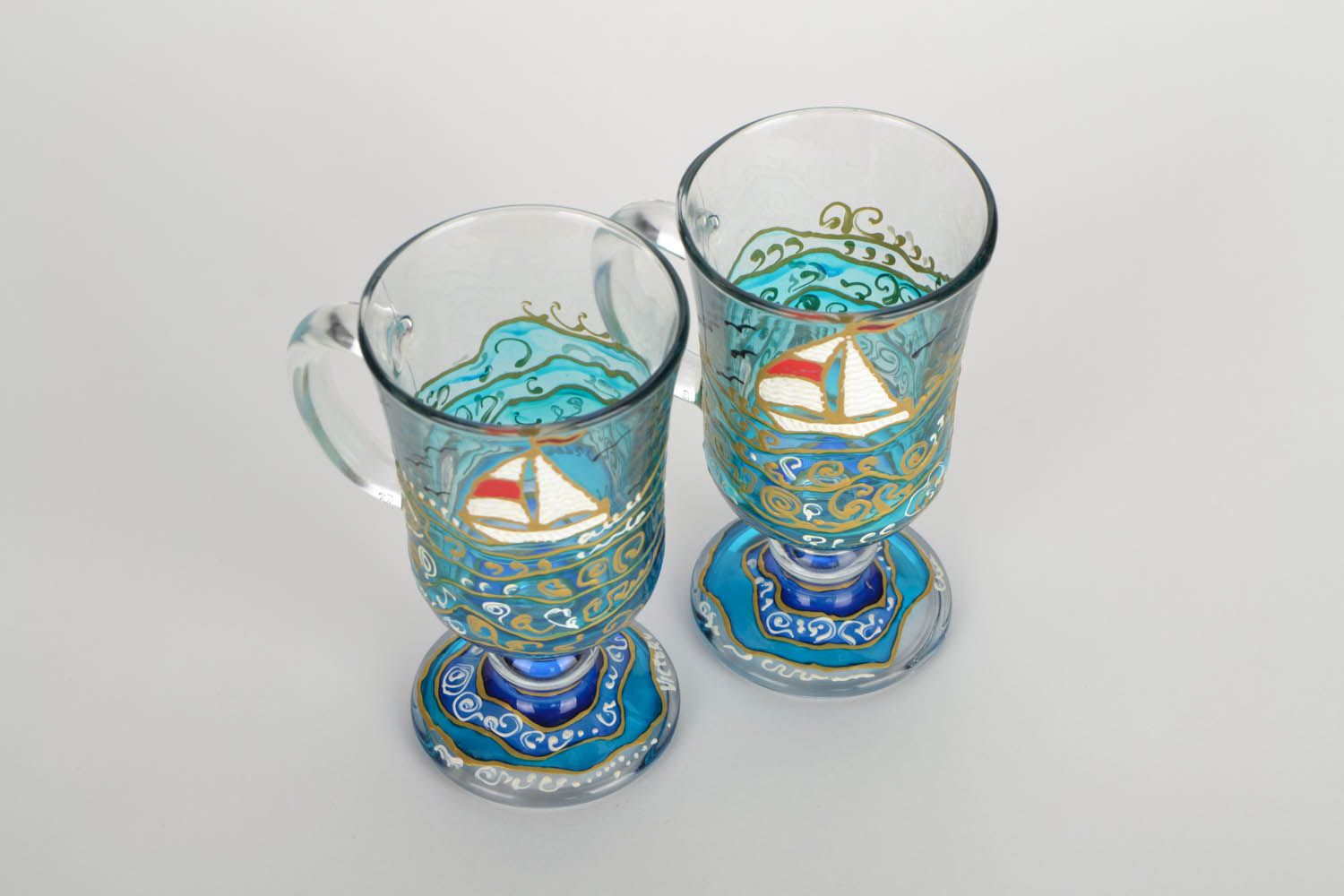 Coffee glasses with painting photo 4
