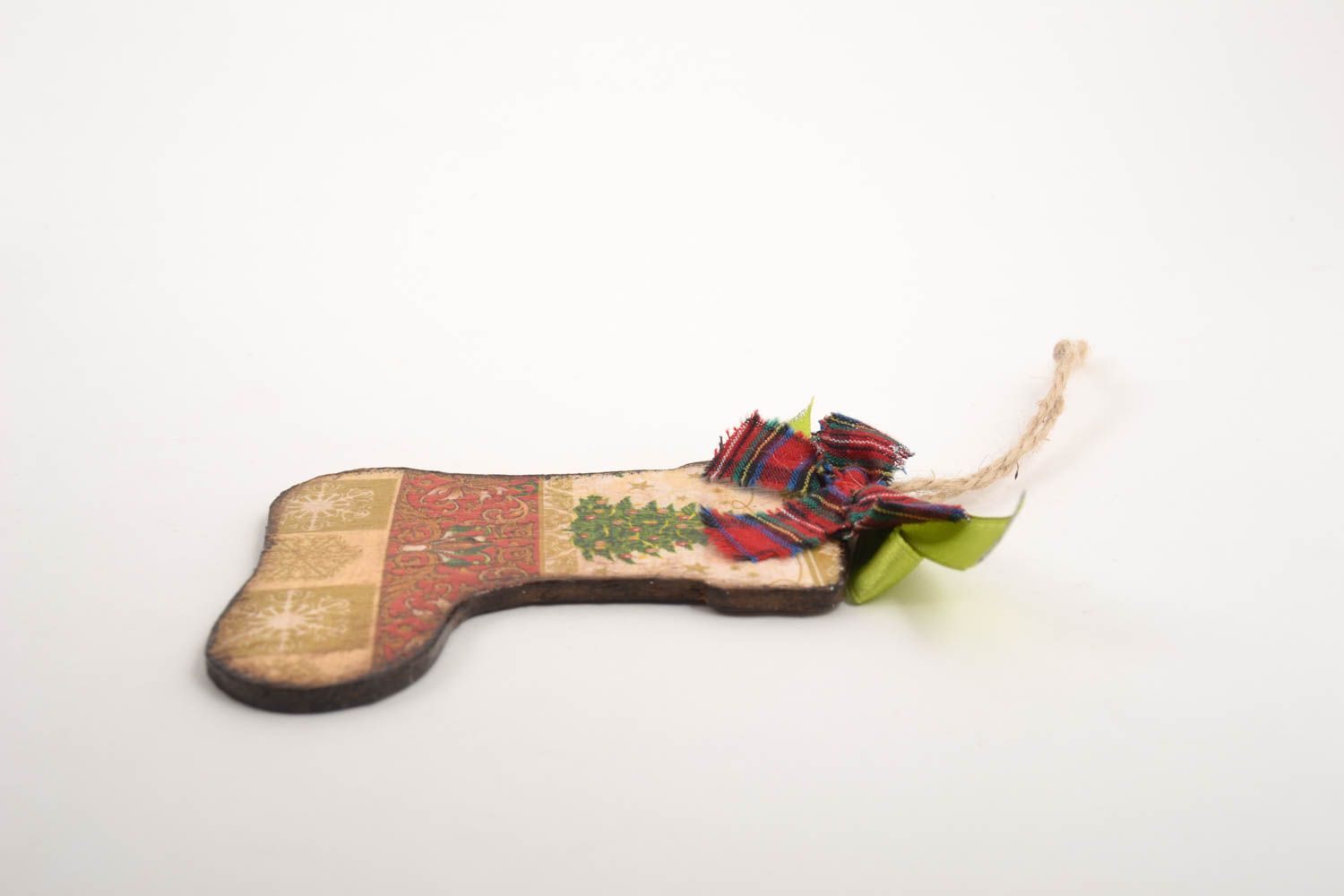 Colgante decorativo bota hecha a mano decoración navideña regalo original foto 3