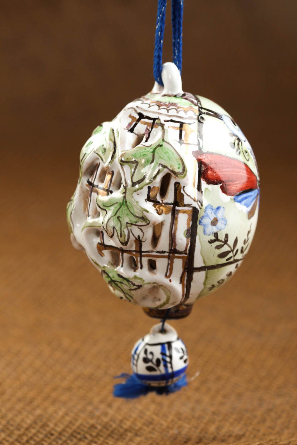 Глиняная игрушка ручной работы игрушка из глины украшение для дома с росписью фото 1