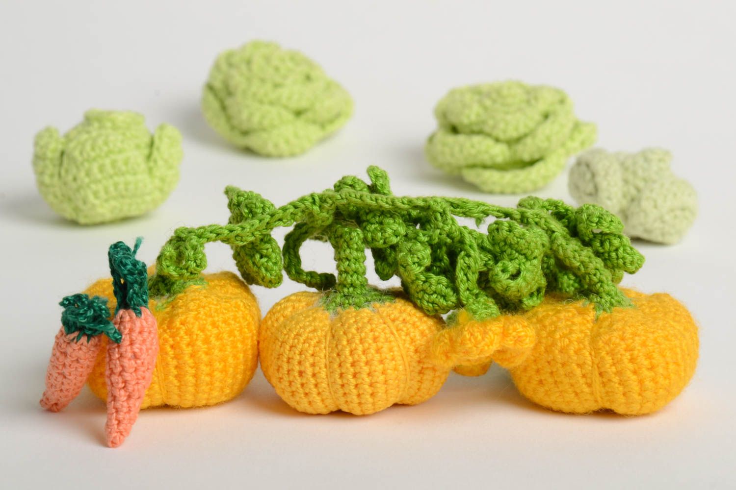 Мягкие игрушки ручной работы детские игрушки набор овощей игрушки крючком фото 5