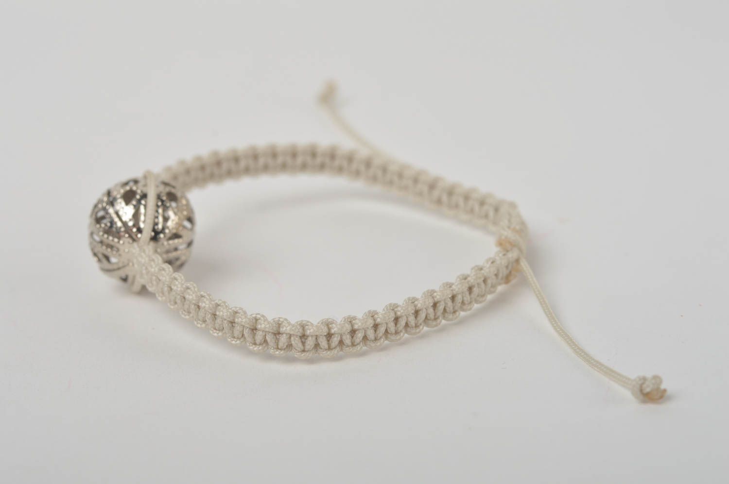 White thin bracelet wrist designer bracelet summer jewelry woven bracelet photo 4